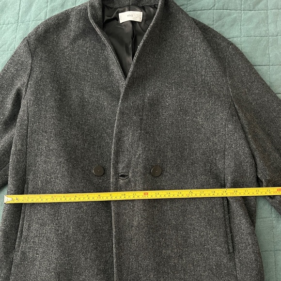 Mango Light Weight Wool Blend Midi Coat in Charcoal Gray. Size M - Picture 6 of 7